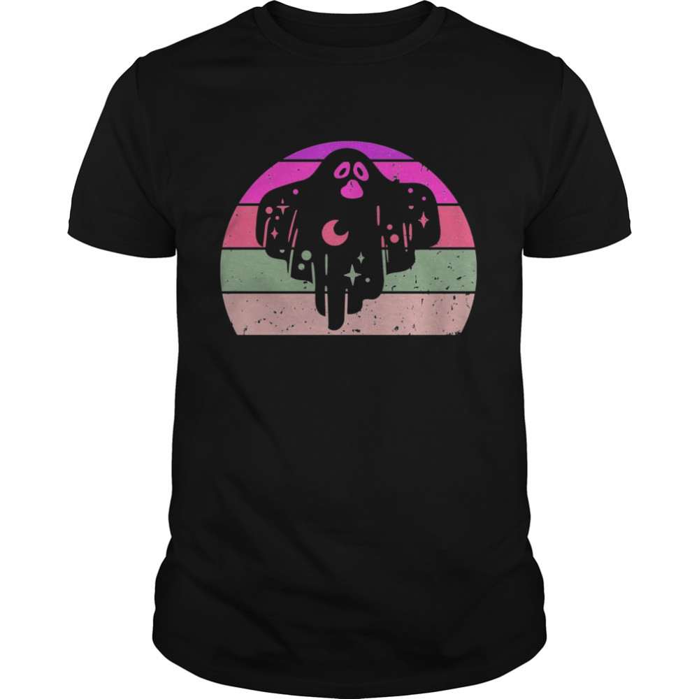 Vintage Halloween Party Retro Ghost Sunset 80S 90S Shirt