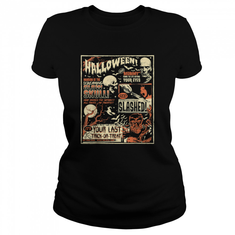 Vintage Horror Movie Shirts Poster Terror Old Time Halloween T-Shirt 1&nbsp;