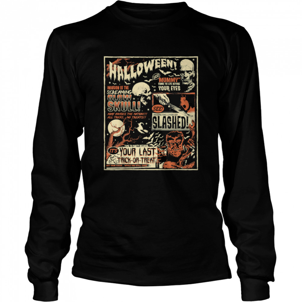 Vintage Horror Movie Shirts Poster Terror Old Time Halloween T-Shirt 2&nbsp;