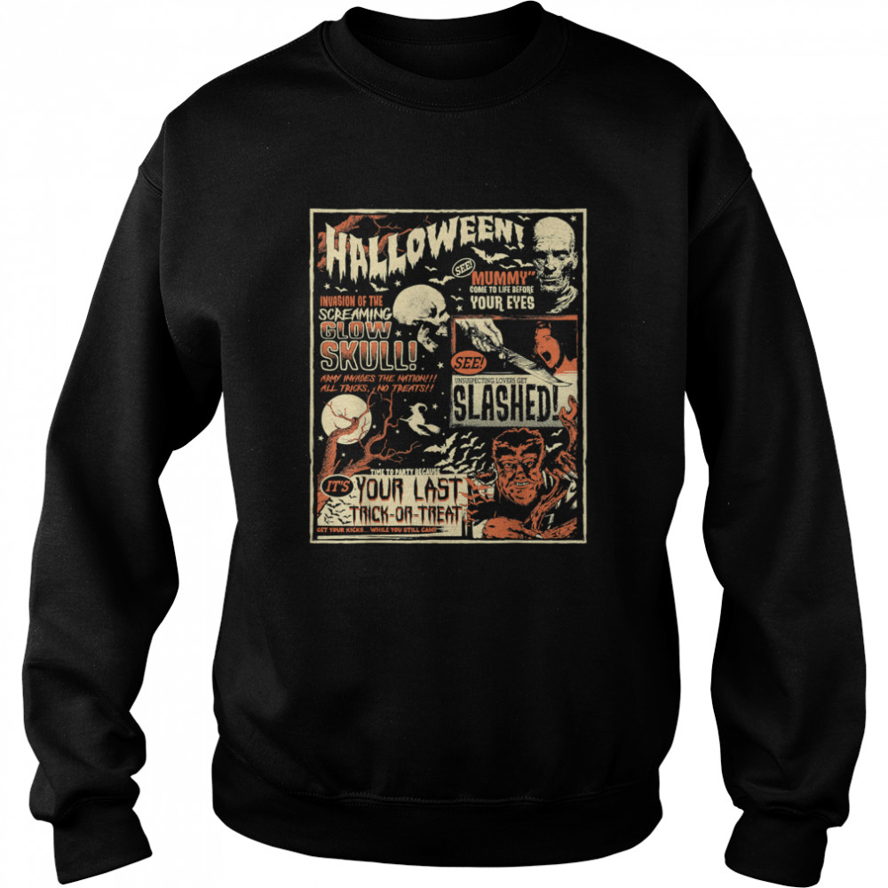 Vintage Horror Movie Shirts Poster Terror Old Time Halloween T-Shirt 3&nbsp;