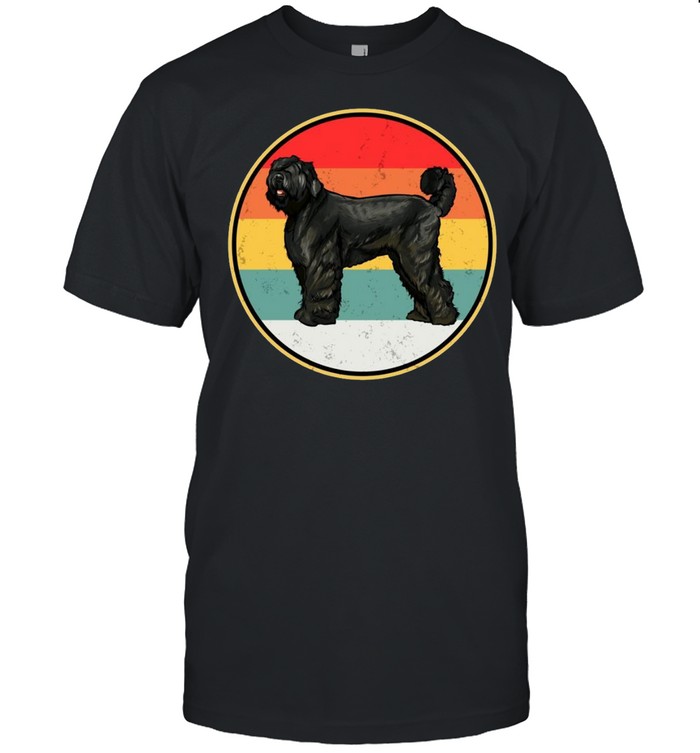 Vintage Retro Sunset Black Russian Terrier Dog Shirt