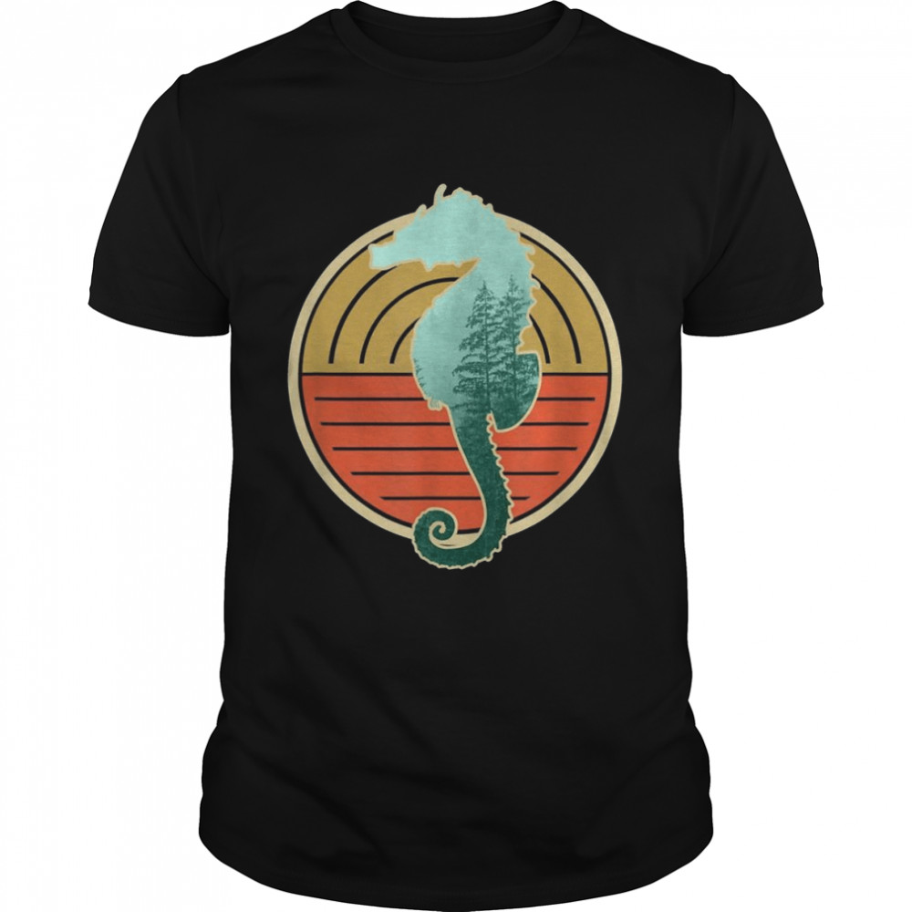 Vintage Seepferdchen Retro Sonnenuntergang Wildlife Tier Shirt Vintage Seepferdchen Retro Sonnenuntergang Wildlife Tier Shirt
