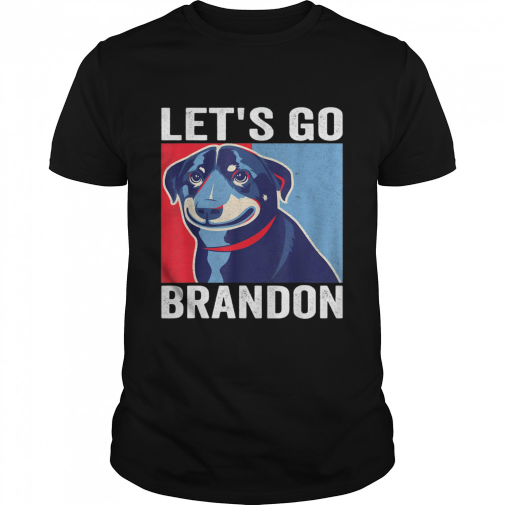 Vintage Smiling Dog Let’S Go Brandon Meme T-Shirt