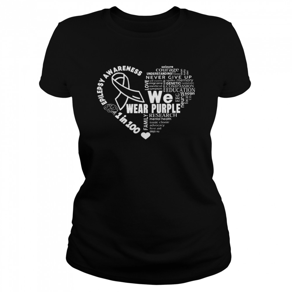 We Wear Purple Family Research 1 In 100 Epilepsy Awareness Shirt 1 » Cool Gifts for You - Mfamilygift We Wear Purple Family Research 1 In 100 Epilepsy Awareness Shirt 1