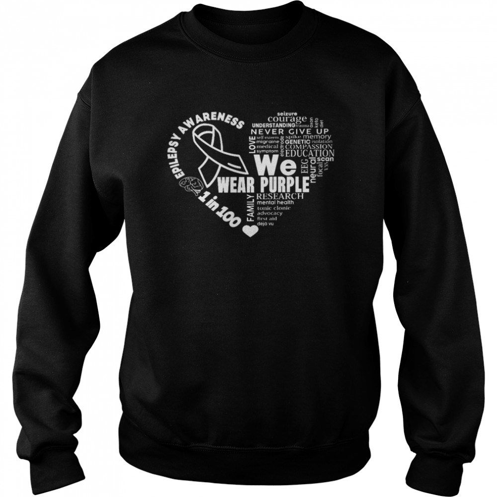 We Wear Purple Family Research 1 In 100 Epilepsy Awareness Shirt 3 » Cool Gifts for You - Mfamilygift We Wear Purple Family Research 1 In 100 Epilepsy Awareness Shirt 3