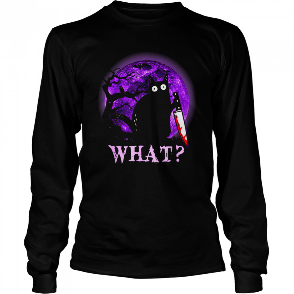 What Murderous Black Cat With Knife Shirt 2 » Cool Gifts for You - Mfamilygift What Murderous Black Cat With Knife Shirt 2