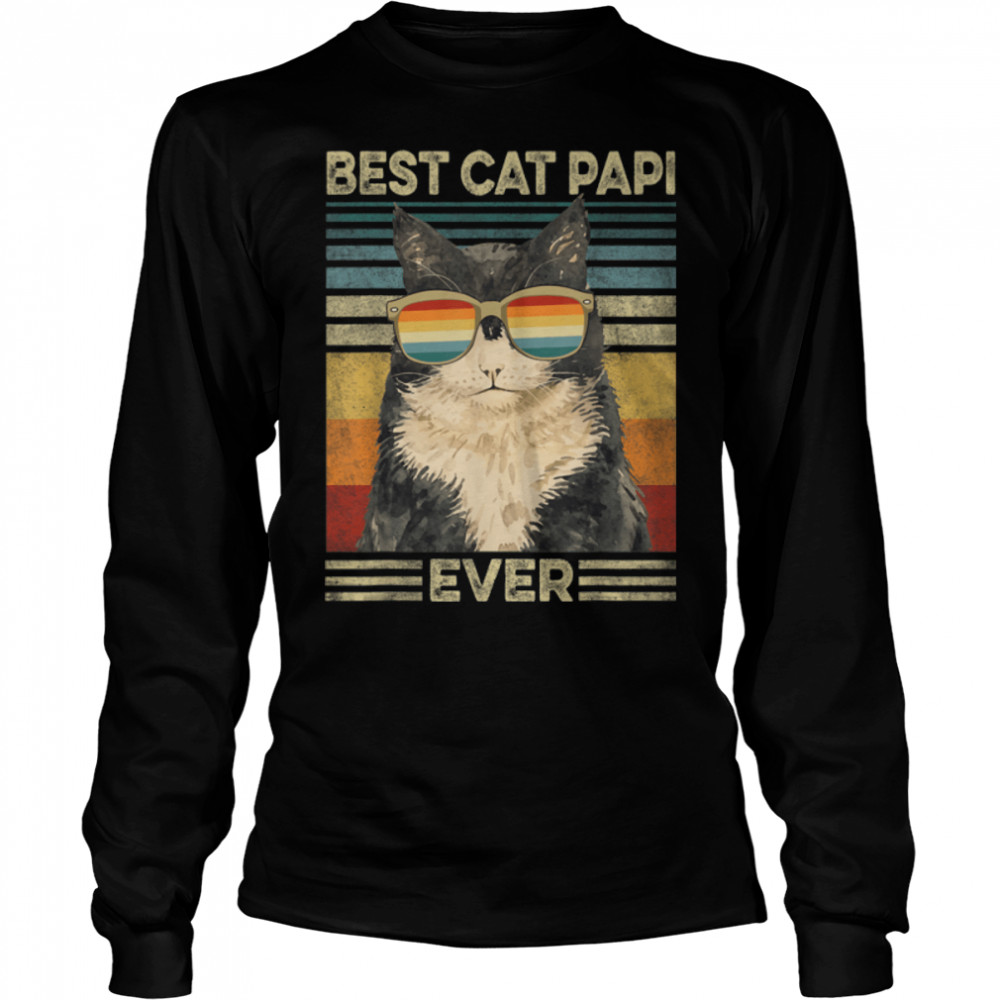 Best Cat Papi Ever Retro Vintage Cat Dad Father Day T-Shirt B09zl15nvv 2 » Cool Gifts for You - Mfamilygift Best Cat Papi Ever Retro Vintage Cat Dad Father Day T-Shirt B09zl15nvv 2