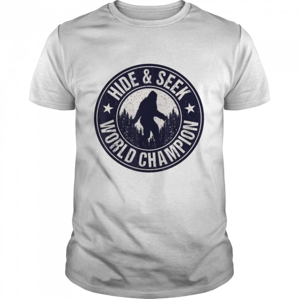 Bigfoot Hide And Seek World Champion Retro Vintage Sasquatch Shirt