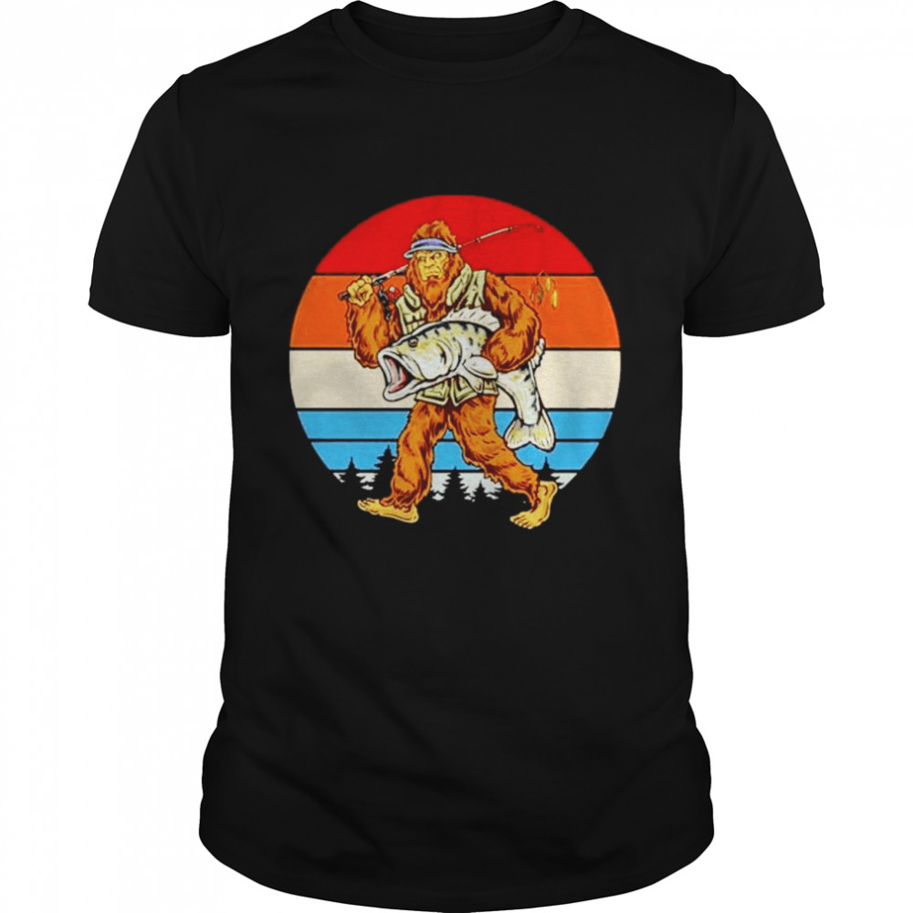Bigfoot Sasquatch Largemouth Love Fishing Shirt