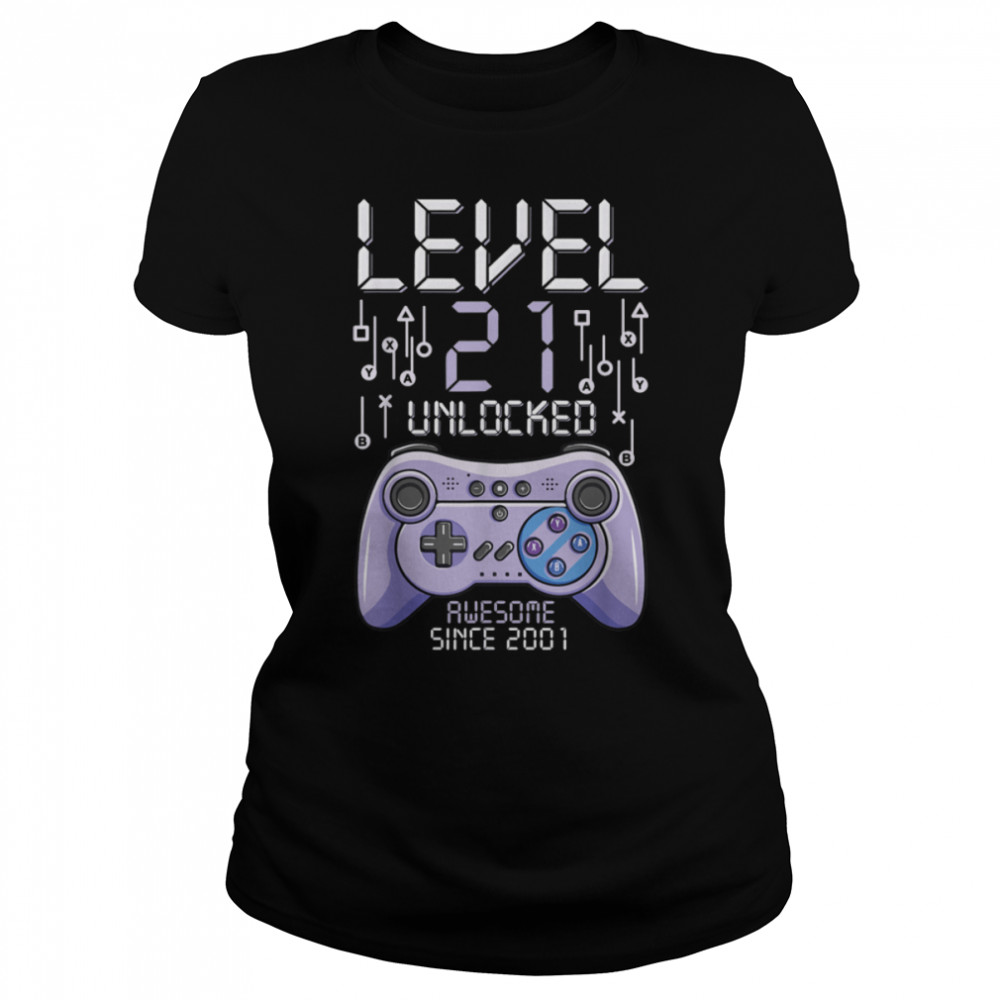 Birthday Gamer Level 21 Years Unlocked Awesome Since 2001 T-Shirt B09vywfg8f 1 » Cool Gifts for You - Mfamilygift Birthday Gamer Level 21 Years Unlocked Awesome Since 2001 T-Shirt B09vywfg8f 1