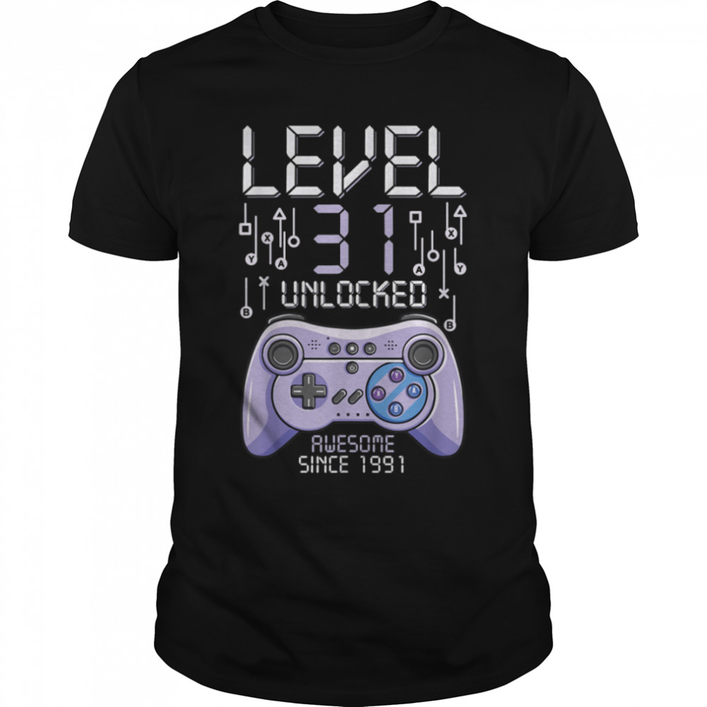 Birthday Gamer Level 31 Years Unlocked Awesome Since 1991 T-Shirt B09vywfjns Birthday Gamer Level 31 Years Unlocked Awesome Since 1991 T-Shirt B09vywfjns