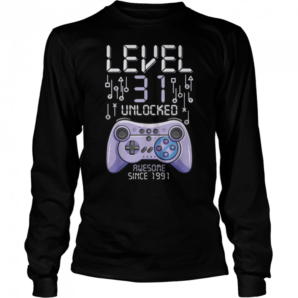 Birthday Gamer Level 31 Years Unlocked Awesome Since 1991 T-Shirt B09vywfjns 2 » Cool Gifts for You - Mfamilygift Birthday Gamer Level 31 Years Unlocked Awesome Since 1991 T-Shirt B09vywfjns 2