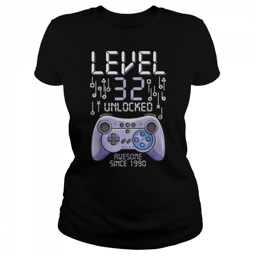 Birthday Gamer Level 32 Years Unlocked Awesome Since 1990 T-Shirt B09vyxlh6m 1 » Cool Gifts for You - Mfamilygift Birthday Gamer Level 32 Years Unlocked Awesome Since 1990 T-Shirt B09vyxlh6m 1
