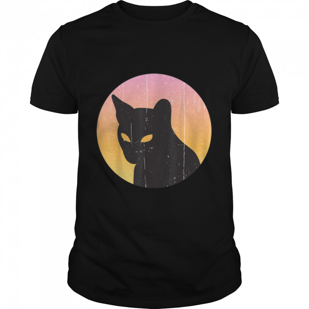 Black Cat Retro Cat Vintage Sunset Cat T-Shirt B09w61vzn6 Black Cat Retro Cat Vintage Sunset Cat T-Shirt B09w61vzn6