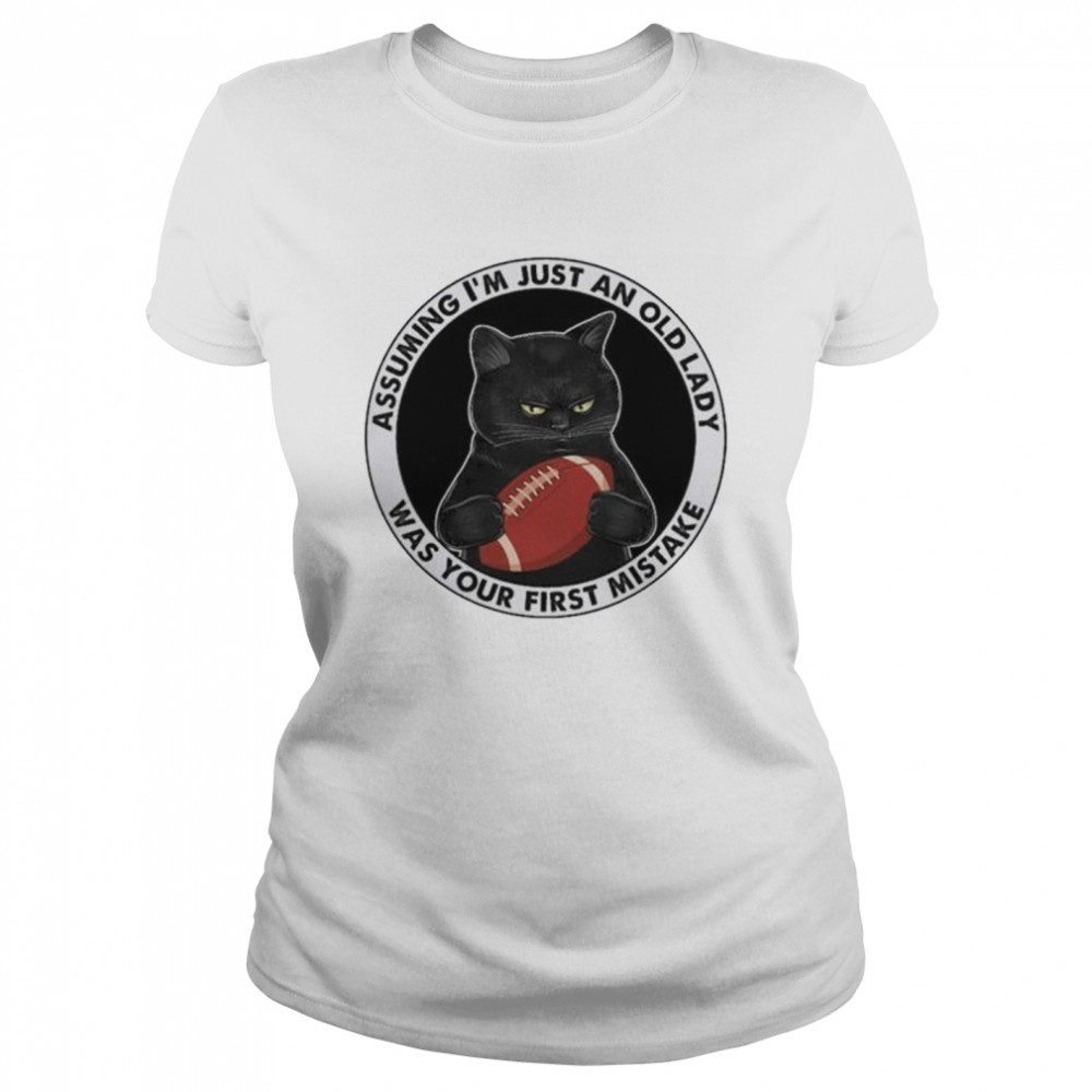 Black Cat Rugby Assuming I’M Just Old Lady Was Your First Mistake Shirt 1 » Cool Gifts for You - Mfamilygift Black Cat Rugby Assuming I’M Just Old Lady Was Your First Mistake Shirt 1