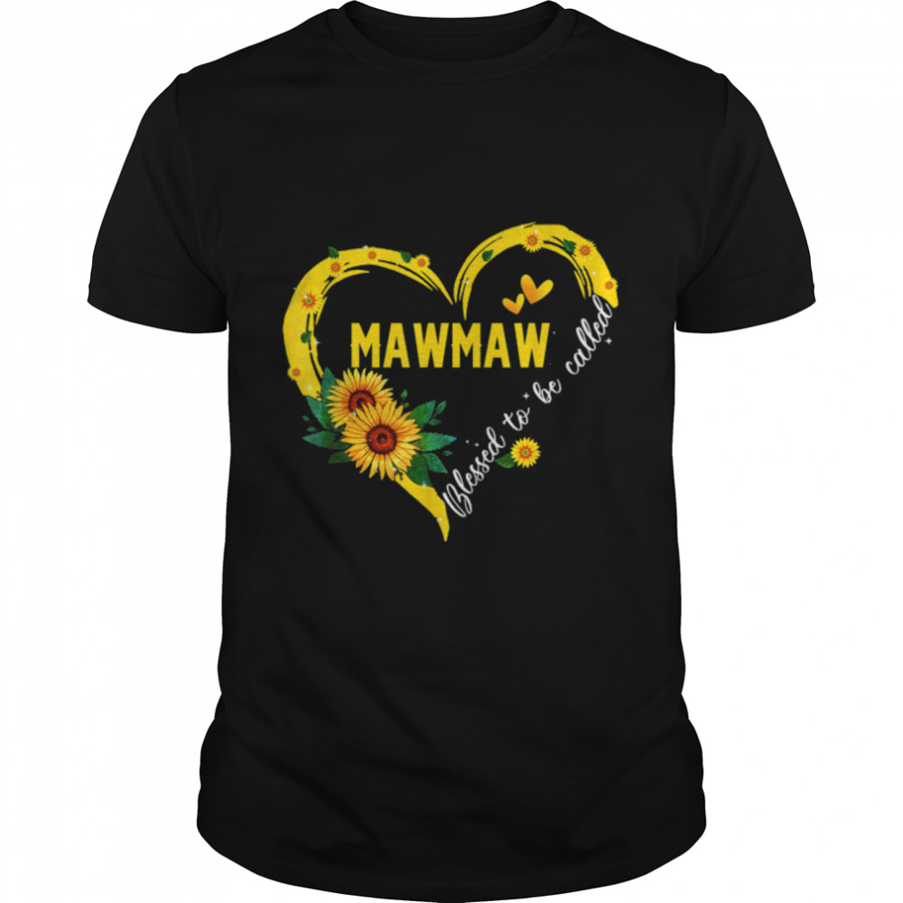 Blessed To Be Called Mamaw Mothers Day Sunflower Grandma T-Shirt B09w5n11vv