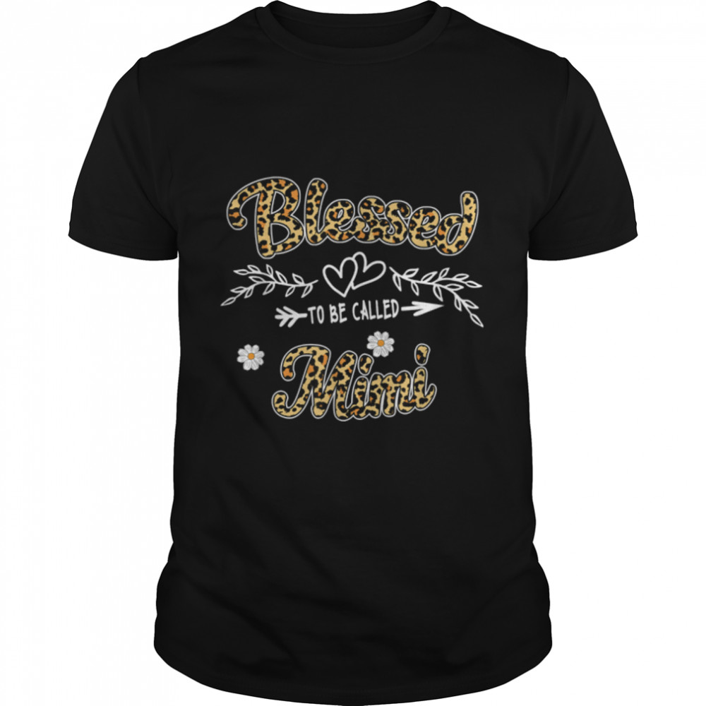 Blessed To Be Called Mimi Womens Leopard Mimi Mothers Day T-Shirt B09w538zpx