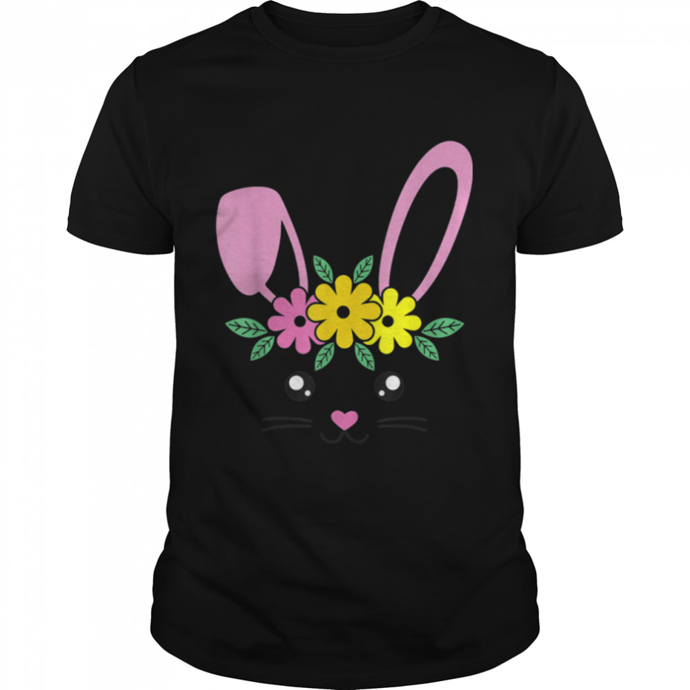 Bunny Face Easter Day For Women Teen Girls And Toddlers T-Shirt B09vp3xr42