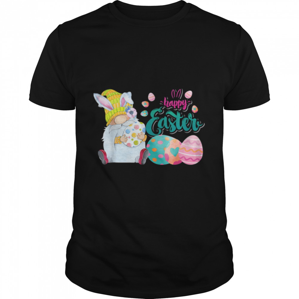 Bunny Gnome Rabbit Eggs Hunting Happy Easter Day Funny T-Shirt B09w5jwdgw