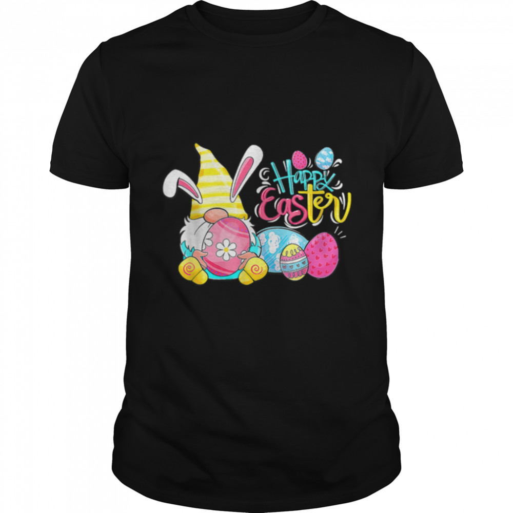 Bunny Gnome Rabbit Eggs Hunting Happy Easter Day Funny T-Shirt B09w8jgj2l
