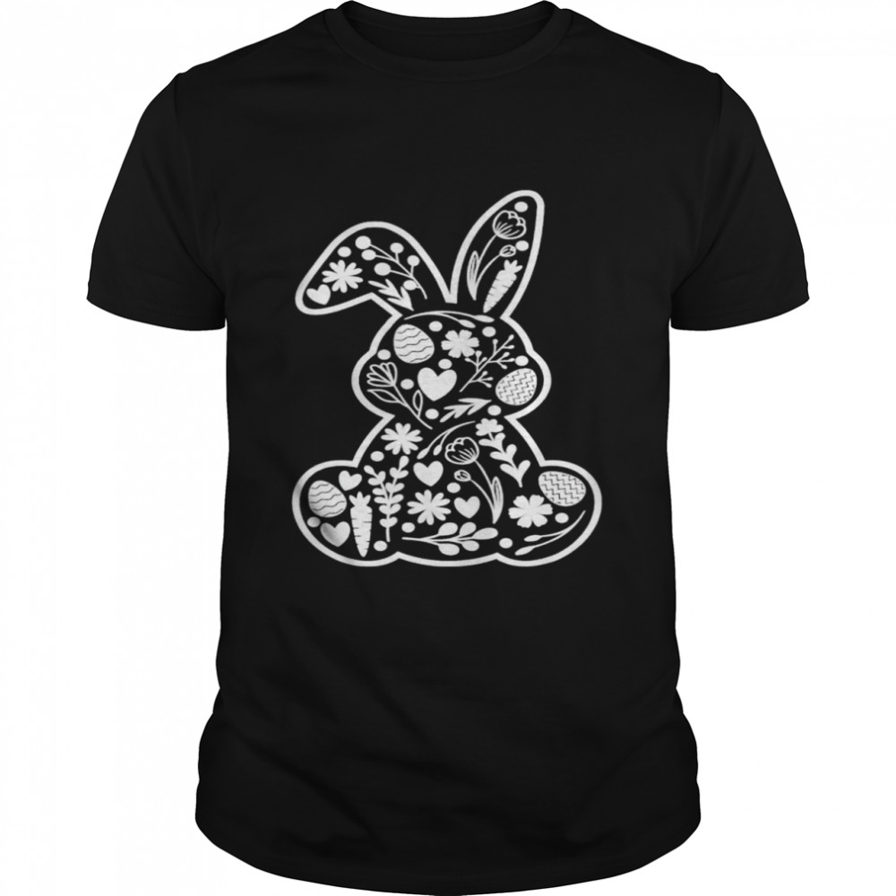Bunny Rabbit Easter Eggs Floral Happy Easter Day 2022 Shirt Bunny Rabbit Easter Eggs Floral Happy Easter Day 2022 Shirt