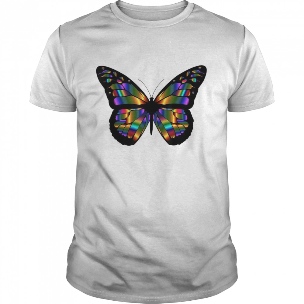 Butterfly Bold Broad Strokes Of Rainbow Colors Hit The Sky Shirt