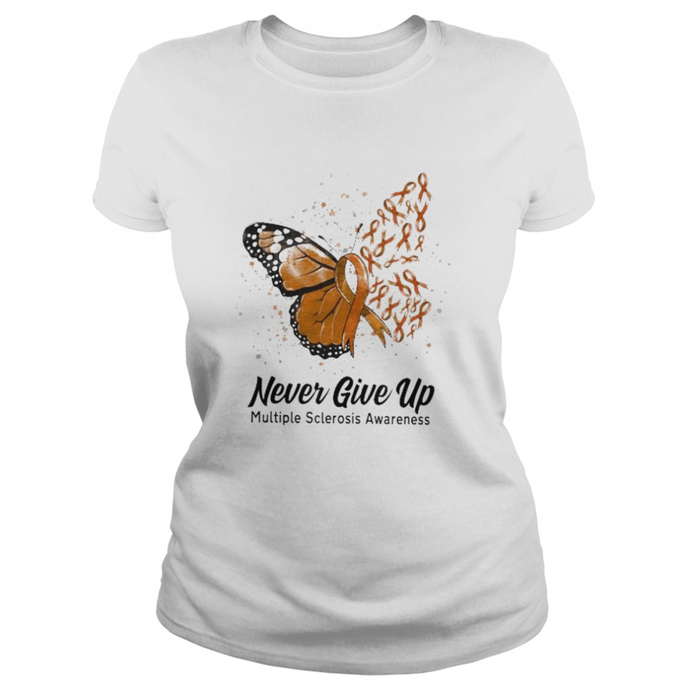 Butterfly Never Give Up Multiple Sclerosis Awareness Shirt 1 » Cool Gifts for You - Mfamilygift Butterfly Never Give Up Multiple Sclerosis Awareness Shirt 1