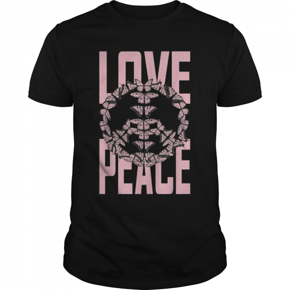 Butterfly Peace Love Sign Cute Pastel Hippie Outfit Costume T-Shirt B09w5nfyrp