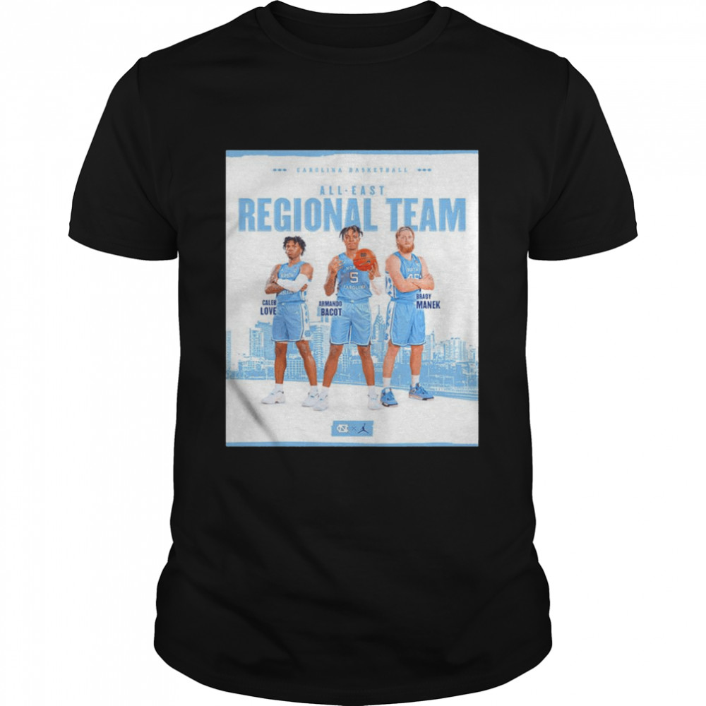 Carolina Basketball All East Regional Team Poster Shirt