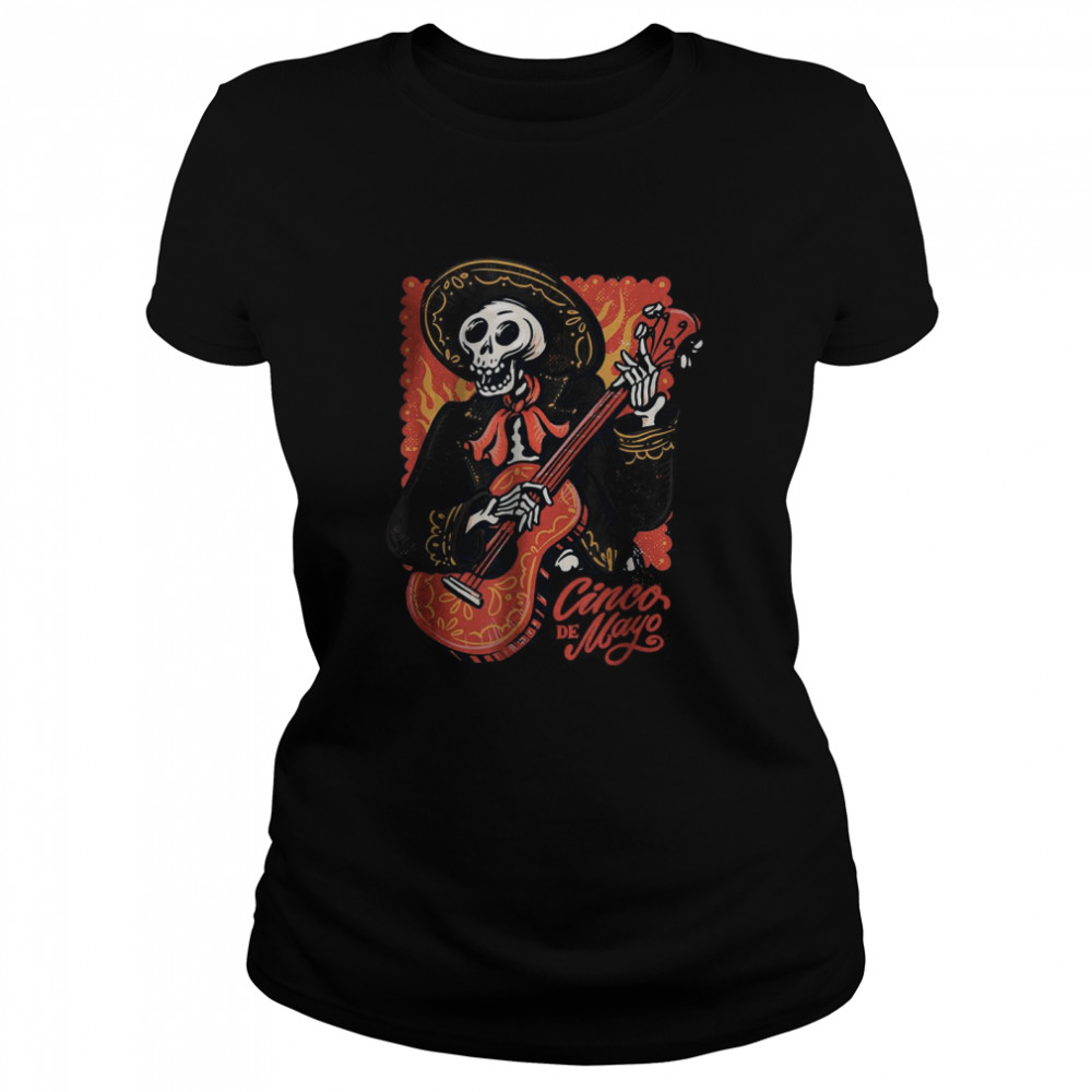 Cinco De Mayo Mexican Mariachi Skeleton With Guitar Graphic T-Shirt 1 » Cool Gifts for You - Mfamilygift Cinco De Mayo Mexican Mariachi Skeleton With Guitar Graphic T-Shirt 1