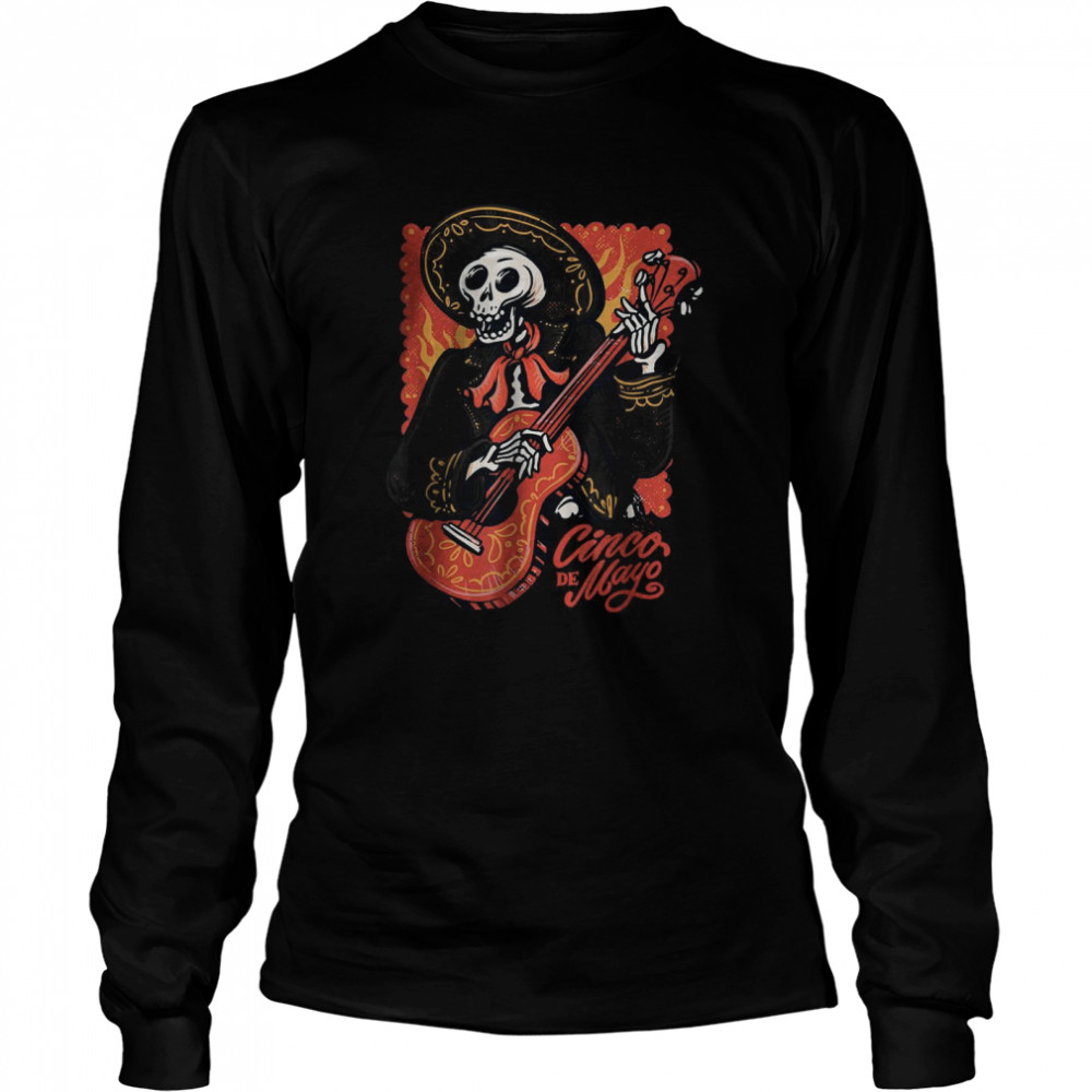 Cinco De Mayo Mexican Mariachi Skeleton With Guitar Graphic T-Shirt 2 » Cool Gifts for You - Mfamilygift Cinco De Mayo Mexican Mariachi Skeleton With Guitar Graphic T-Shirt 2