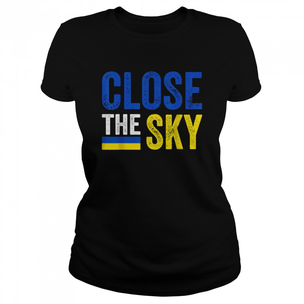 Close The Sky Ukraine Support Ukrainian Retro Flag Shirt 1 » Cool Gifts for You - Mfamilygift Close The Sky Ukraine Support Ukrainian Retro Flag Shirt 1