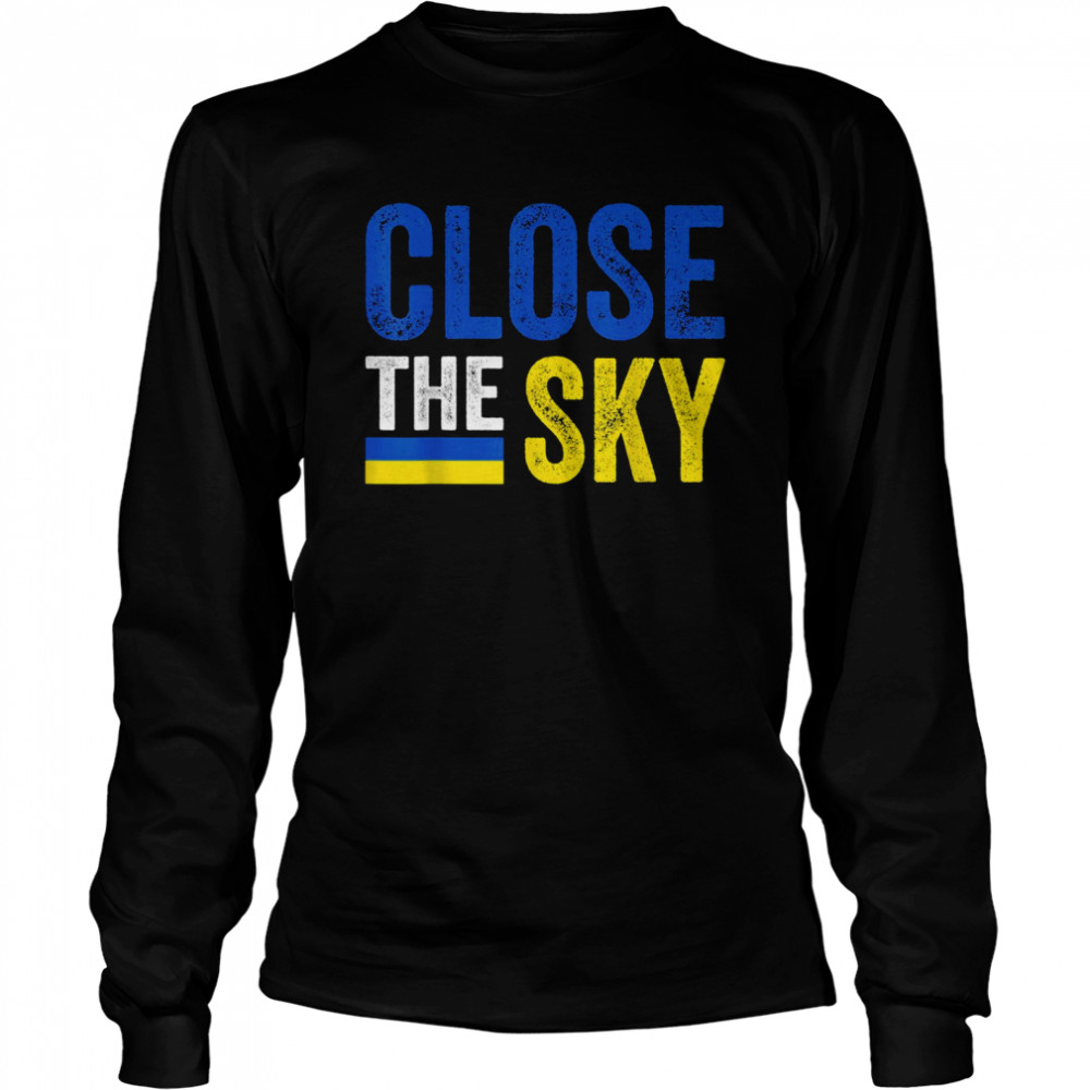 Close The Sky Ukraine Support Ukrainian Retro Flag Shirt 2 » Cool Gifts for You - Mfamilygift Close The Sky Ukraine Support Ukrainian Retro Flag Shirt 2