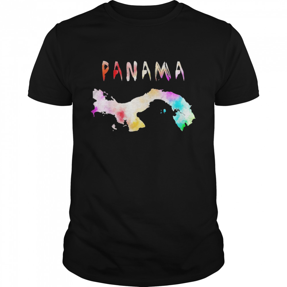Colorful Isolated Panama Map In Watercolor, Colorful Paint Shirt Colorful Isolated Panama Map In Watercolor, Colorful Paint Shirt