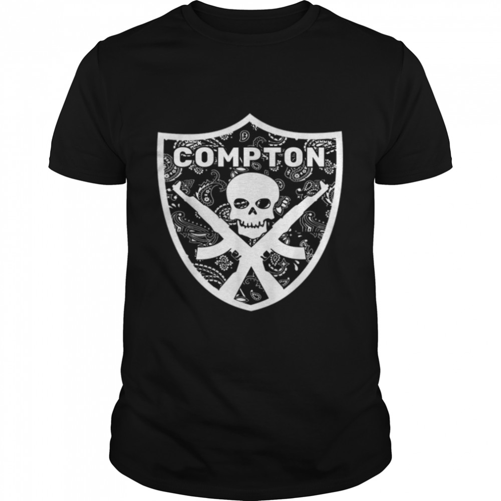 Compton Skull Ak-47 Hip-Hop Rap T-Shirt B09wd479h1