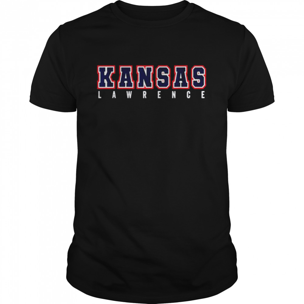 Cool Kansas Blue & Red Kansas All Caps Kansas Old School Shirt