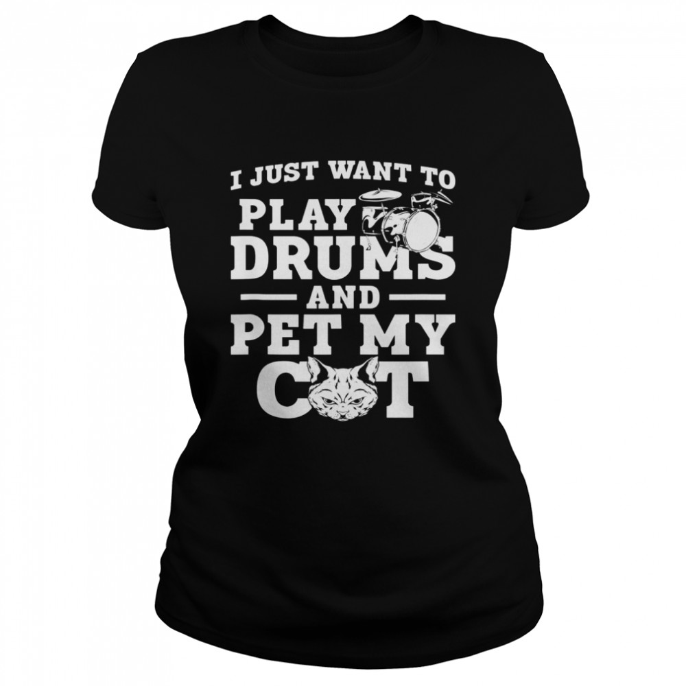 Drummer Drum Set Cat Vintage I Just Want To Play Drums And Shirt 1 » Cool Gifts for You - Mfamilygift Drummer Drum Set Cat Vintage I Just Want To Play Drums And Shirt 1