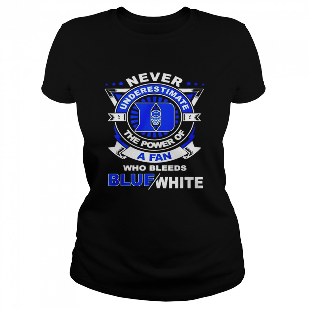 Duke Blue Devils Never Underestimate The Power Of A Fan Who Bleeds Blue White Shirt 1 » Cool Gifts for You - Mfamilygift Duke Blue Devils Never Underestimate The Power Of A Fan Who Bleeds Blue White Shirt 1