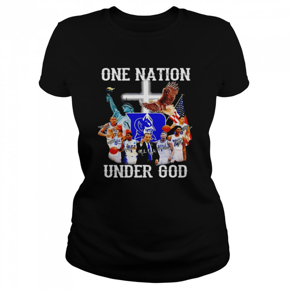 Duke Blue Devils One Nation Under God Signatures T-Shirt 1 » Cool Gifts for You - Mfamilygift Duke Blue Devils One Nation Under God Signatures T-Shirt 1