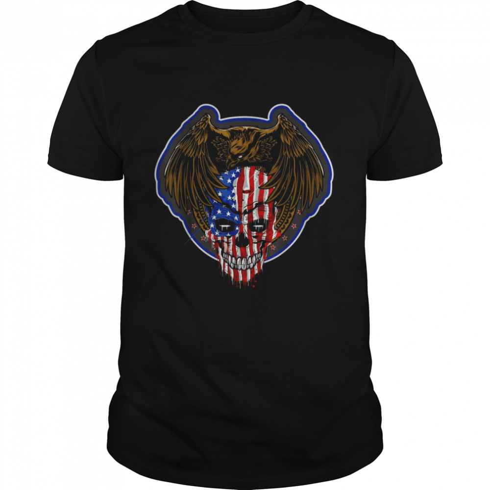 Eagle With Skull American Flag Fourth Of July Patriotic Shirt Eagle With Skull American Flag Fourth Of July Patriotic Shirt