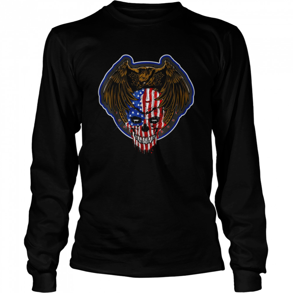 Eagle With Skull American Flag Fourth Of July Patriotic Shirt 2 » Cool Gifts for You - Mfamilygift Eagle With Skull American Flag Fourth Of July Patriotic Shirt 2