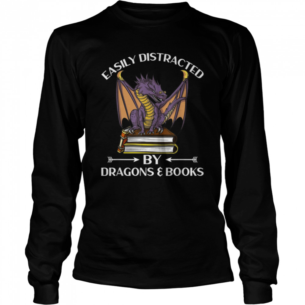 Easily Distracted By Dragon And Books Nerds Books Love T-Shirt B09w8n5lrm 2 » Cool Gifts for You - Mfamilygift Easily Distracted By Dragon And Books Nerds Books Love T-Shirt B09w8n5lrm 2