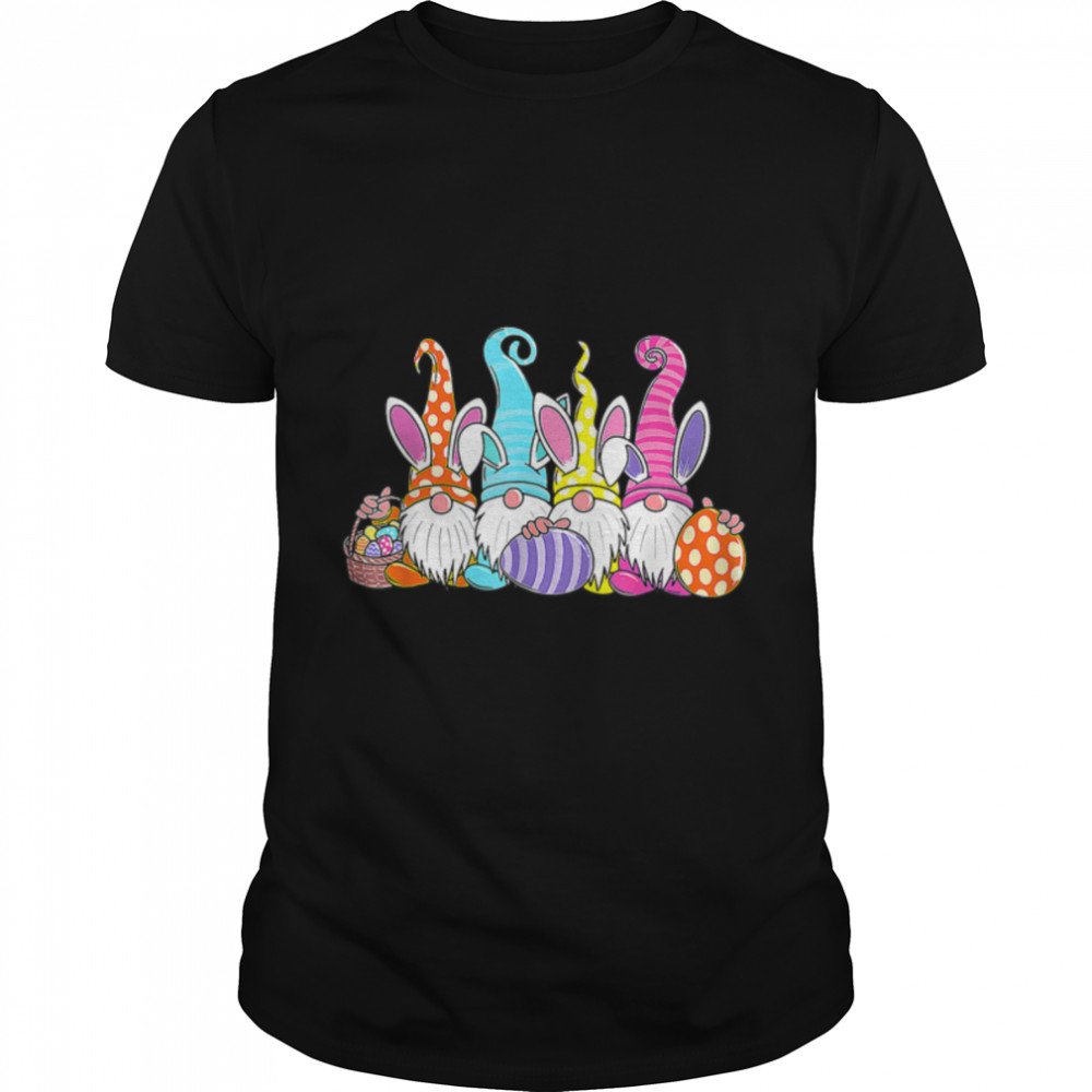 Easter Bunny Spring Gnome Easter Egg Hunting And Basket T-Shirt B09w632x9y