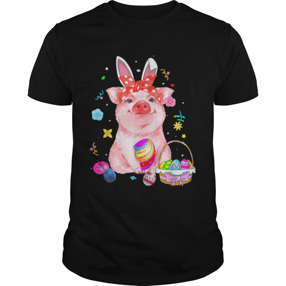 Easter Bunny Spring Pig Bow Egg Hunting Basket Colorful T-Shirt B09w5wc2zs Easter Bunny Spring Pig Bow Egg Hunting Basket Colorful T-Shirt B09w5wc2zs