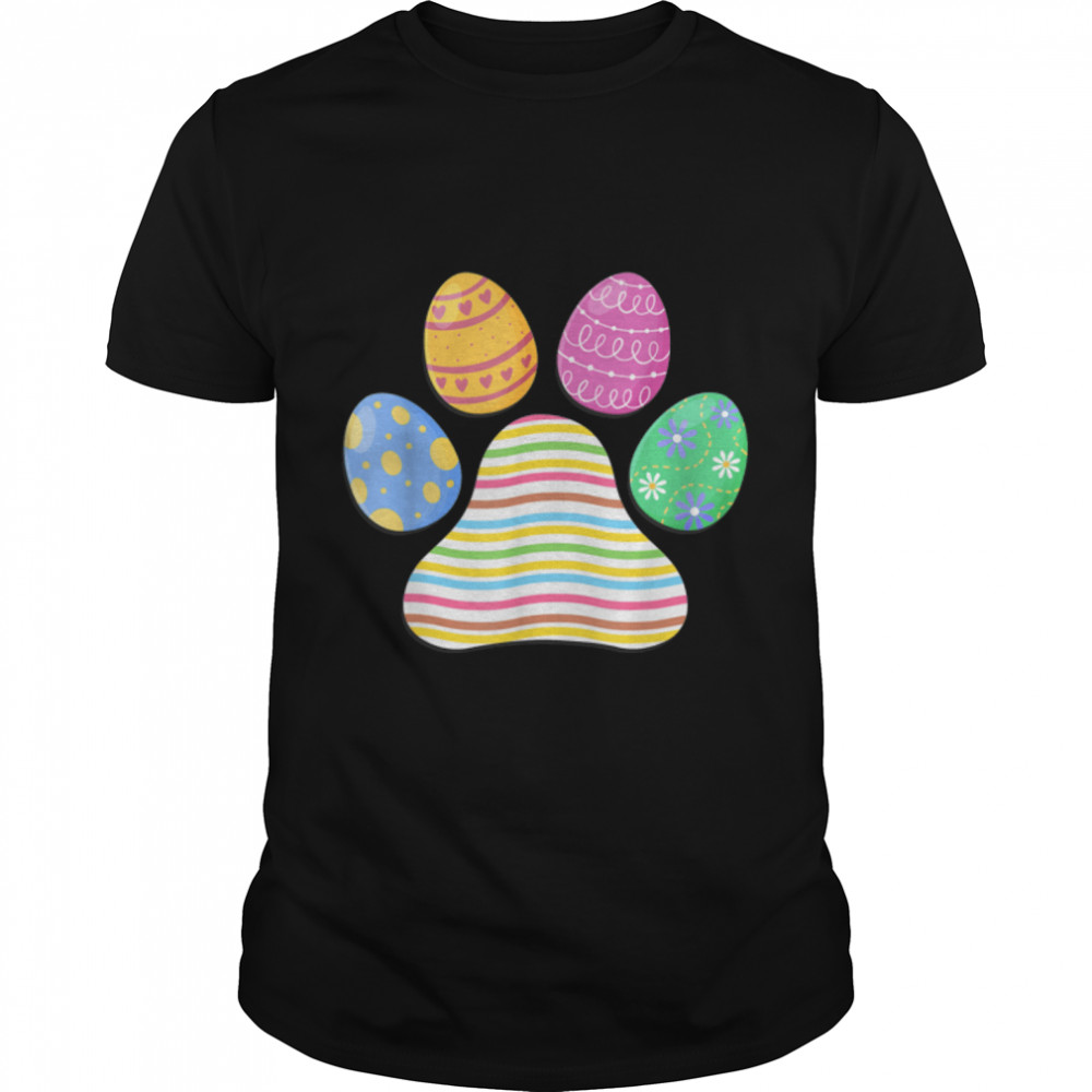 Easter Outfit For Dogs Lover Leopard Cat Dog Paw Easter Eggs T-Shirt B09w8k9hcl