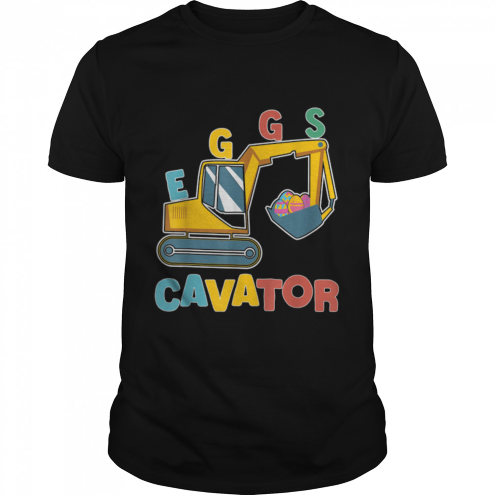 Eggscavator Happy Easter Funny Excavator Hunting Egg Kids T-Shirt B09w8vkpwr