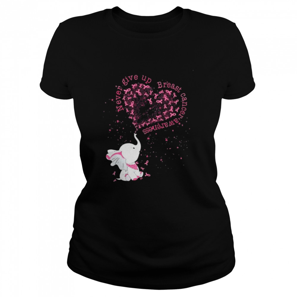 Elephant Never Give Up Breast Cancer Awareness Shirt 1 » Cool Gifts for You - Mfamilygift Elephant Never Give Up Breast Cancer Awareness Shirt 1