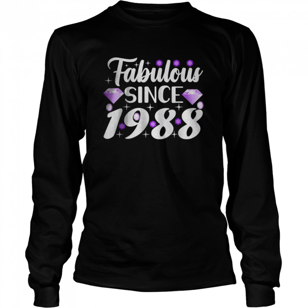 Fabulous Since 1988 Birthday Girl 34Th Birthday Born In 1988 T-Shirt 2 » Cool Gifts for You - Mfamilygift Fabulous Since 1988 Birthday Girl 34Th Birthday Born In 1988 T-Shirt 2