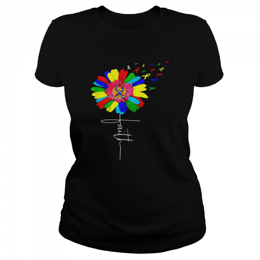 Faith Shirt Autism Autistic Autism Awareness Flower Shirt 1 » Cool Gifts for You - Mfamilygift Faith Shirt Autism Autistic Autism Awareness Flower Shirt 1