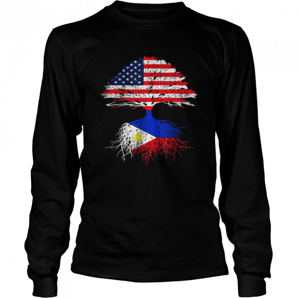 Filipino Roots American Grown Philippines Usa Tree Flag Shirt 2 » Cool Gifts for You - Mfamilygift Filipino Roots American Grown Philippines Usa Tree Flag Shirt 2
